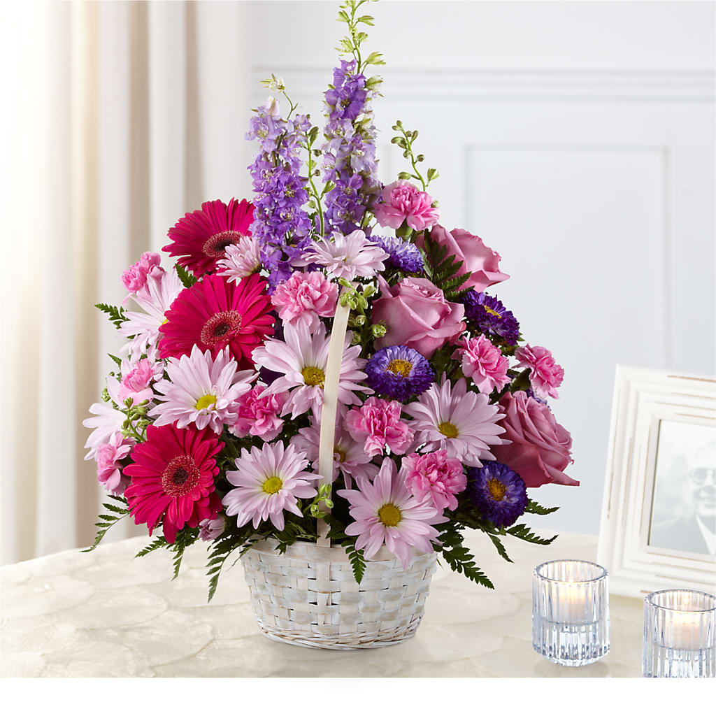 Pastel Peace Basket – The Andes Flowers Llc, Fort Myers FL