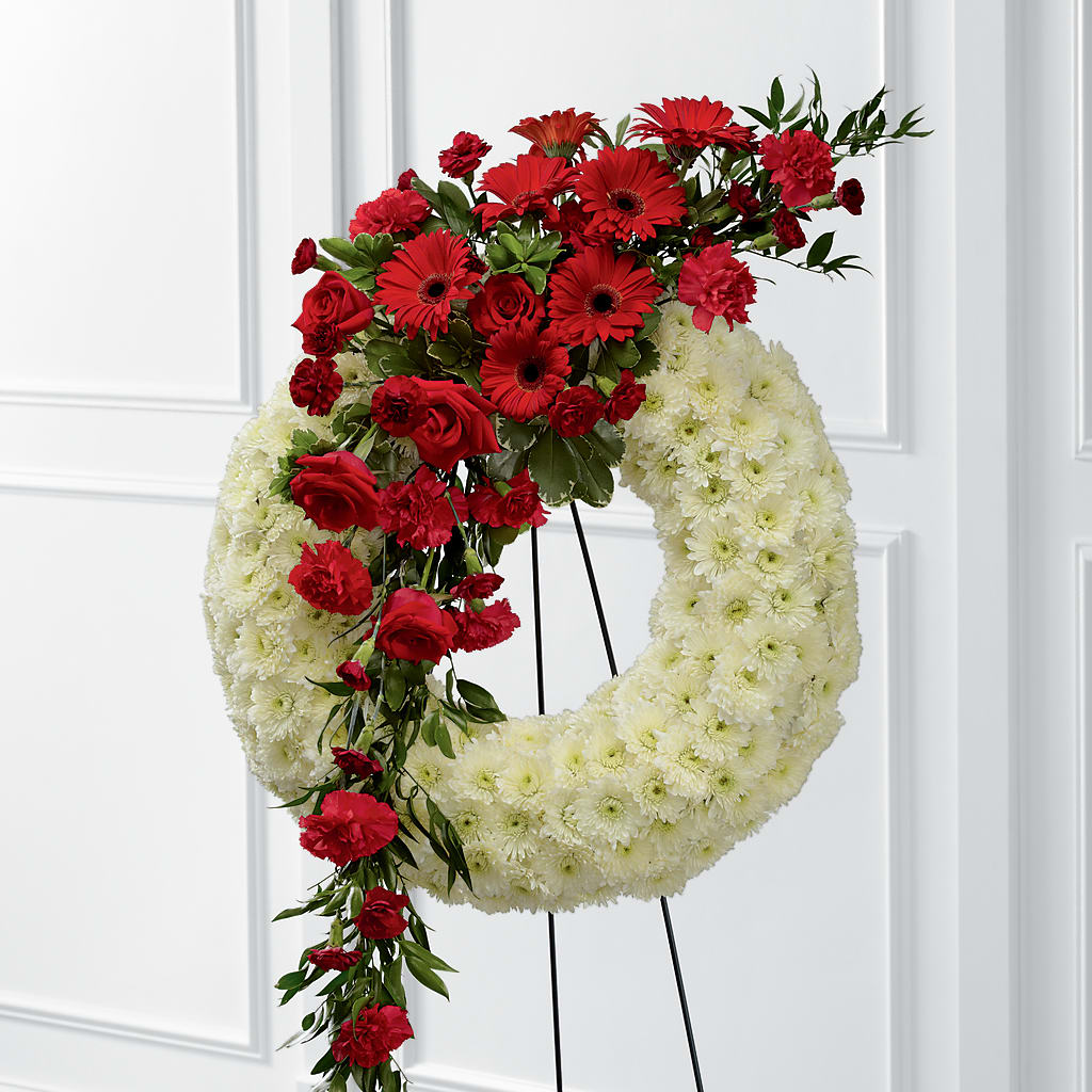 Graceful Tribute Wreath – The Andes Flowers Llc, Fort Myers FL