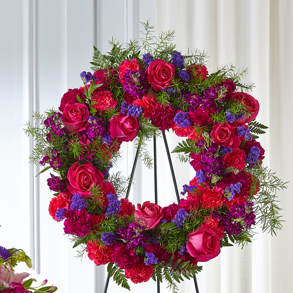 Calming Colors Wreath – The Andes Flowers Llc, Fort Myers FL