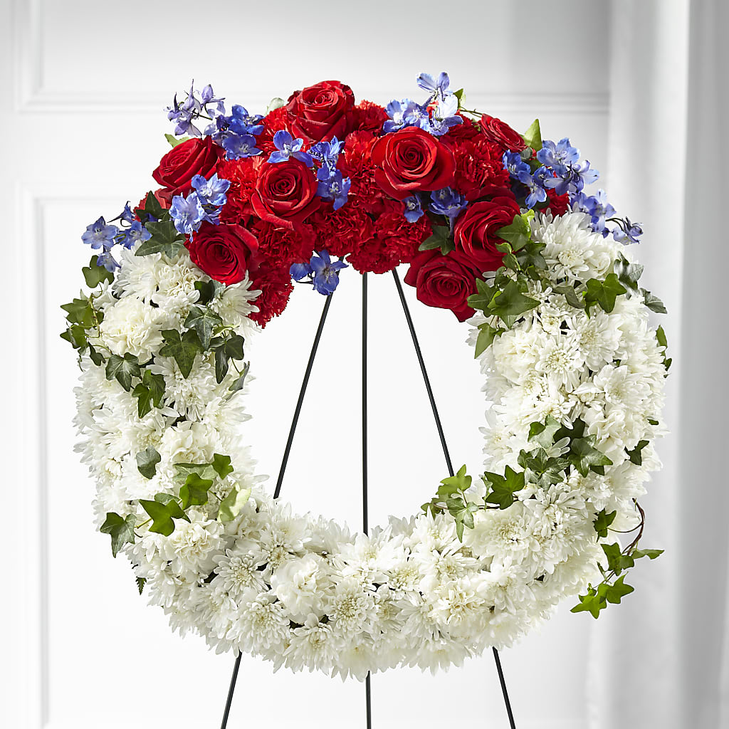 Patriotic Passion Wreath – The Andes Flowers Llc, Fort Myers FL