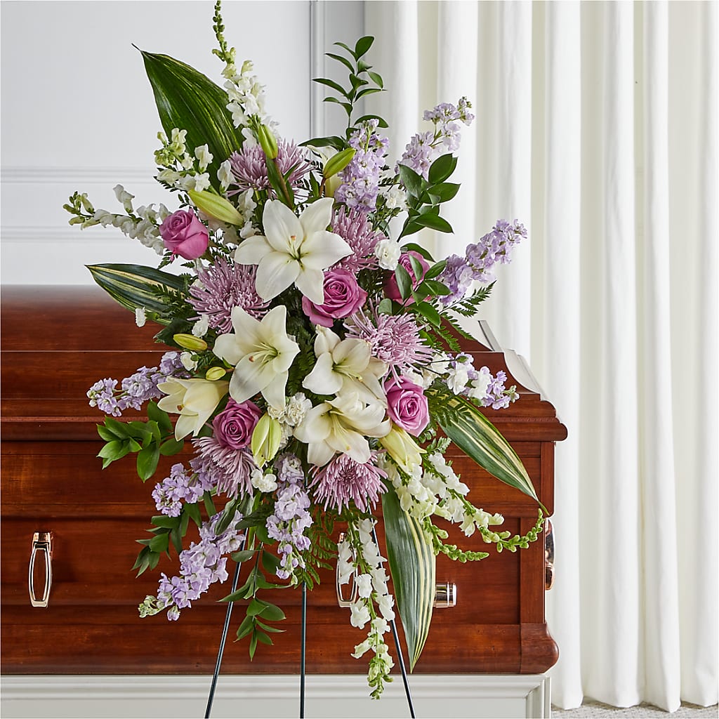 Grateful Hearts Standing Spray – The Andes Flowers Llc, Fort Myers FL