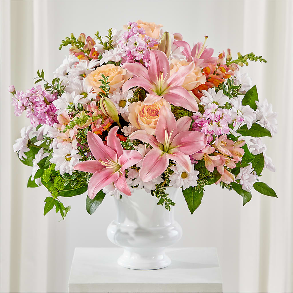 Heartfelt Gesture Urn Arrangement – The Andes Flowers Llc, Fort Myers FL