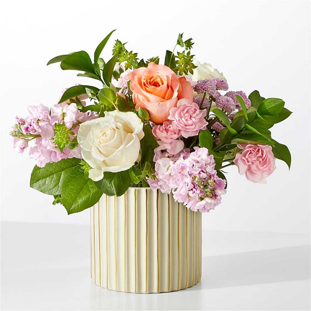 French Market Bouquet with Ivory Vase – The Andes Flowers Llc, Fort Myers FL