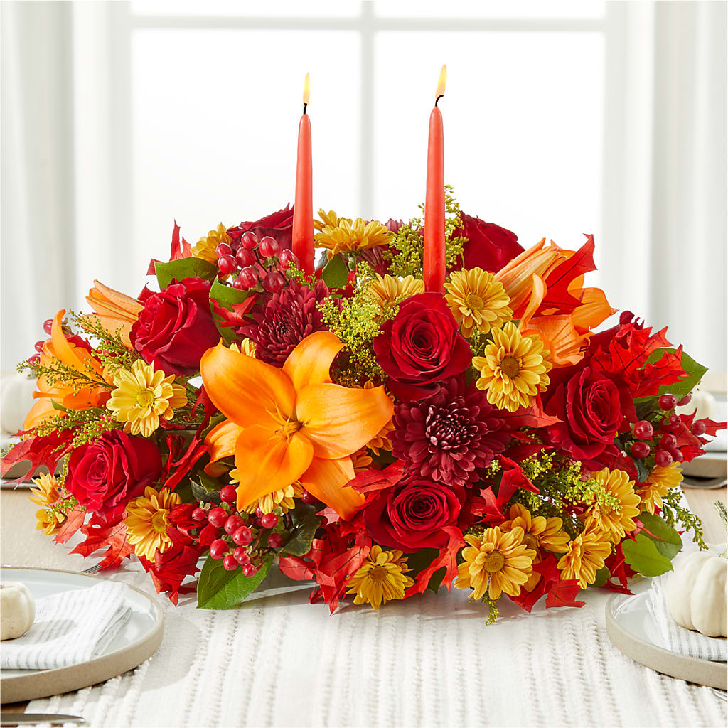 Autumn's Embrace Centerpiece – The Andes Flowers Llc, Fort Myers FL