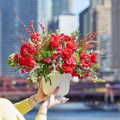 Big Red Bow Bouquet –  The Andes Flowers Llc, Fort Myers FL