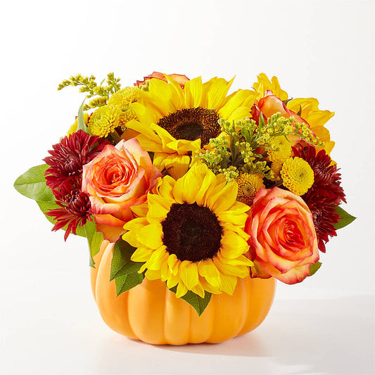 Golden Gourd Pumpkin Bouquet –  The Andes Flowers Llc, Fort Myers FL