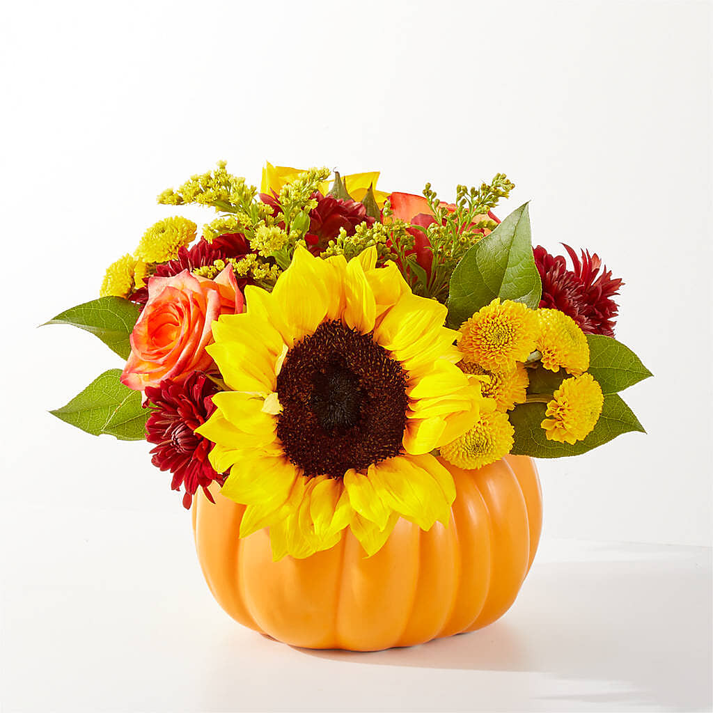 Golden Gourd Pumpkin Bouquet –  The Andes Flowers Llc, Fort Myers FL