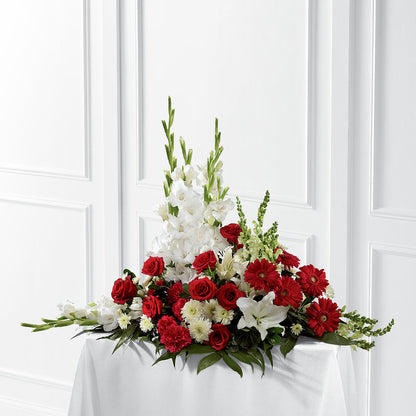 Crimson & White Arrangement –  The Andes Flowers Llc, Fort Myers FL