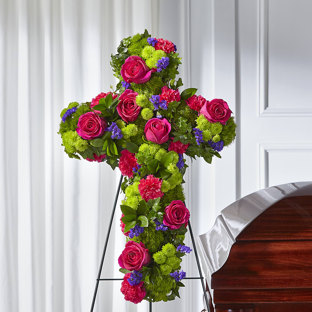 Tribute Rose Floral Cross –  The Andes Flowers Llc, Fort Myers FL