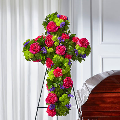 Tribute Rose Floral Cross –  The Andes Flowers Llc, Fort Myers FL