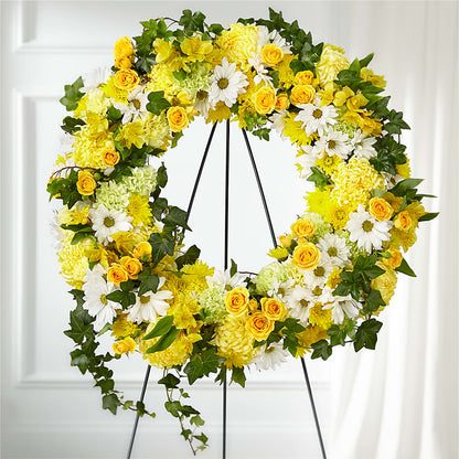 Golden Remembrance Wreath –  The Andes Flowers Llc, Fort Myers FL