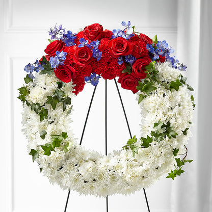 Patriotic Passion Wreath –  The Andes Flowers Llc, Fort Myers FL