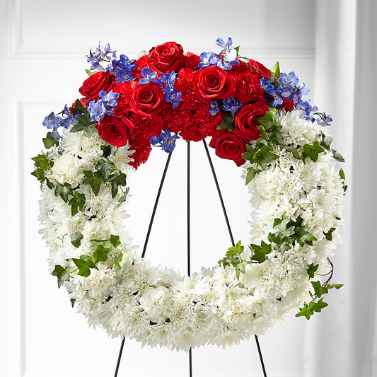 Patriotic Passion Wreath –  The Andes Flowers Llc, Fort Myers FL