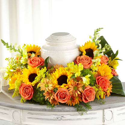Faithful Sunflower Cremation Adornment –  The Andes Flowers Llc, Fort Myers FL