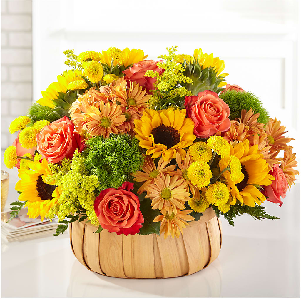 Harvest Sunflower Basket –  The Andes Flowers Llc, Fort Myers FL