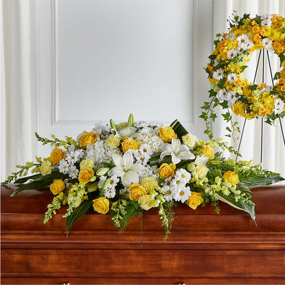 Golden Harmony Casket Spray –  The Andes Flowers Llc, Fort Myers FL
