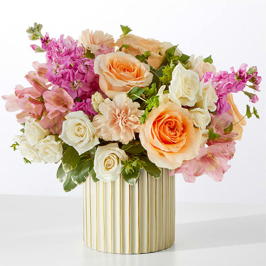 Paradise Bouquet with Ivory Vase –  The Andes Flowers Llc, Fort Myers FL