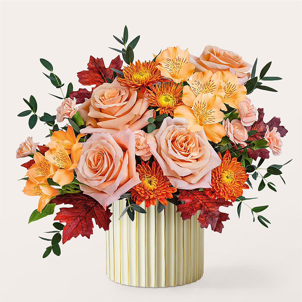 Spiced Latte Bouquet with Ivory Vase –  The Andes Flowers Llc, Fort Myers FL