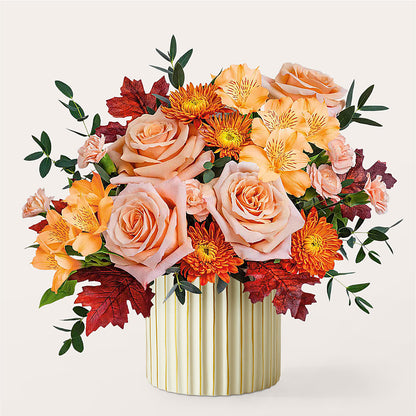 Spiced Latte Bouquet with Ivory Vase –  The Andes Flowers Llc, Fort Myers FL
