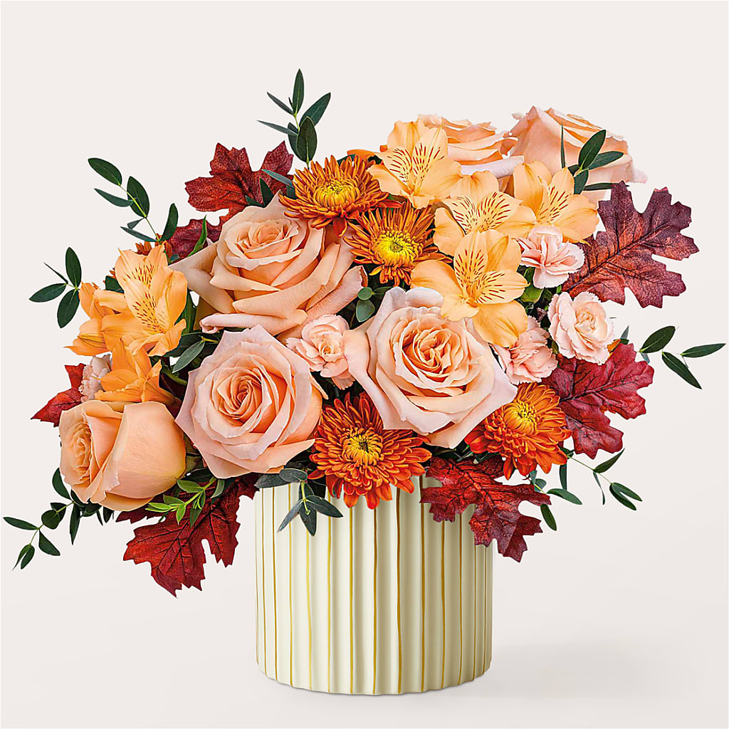 Spiced Latte Bouquet with Ivory Vase –  The Andes Flowers Llc, Fort Myers FL