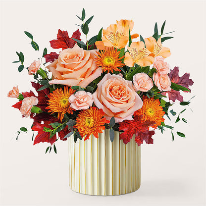 Spiced Latte Bouquet with Ivory Vase –  The Andes Flowers Llc, Fort Myers FL