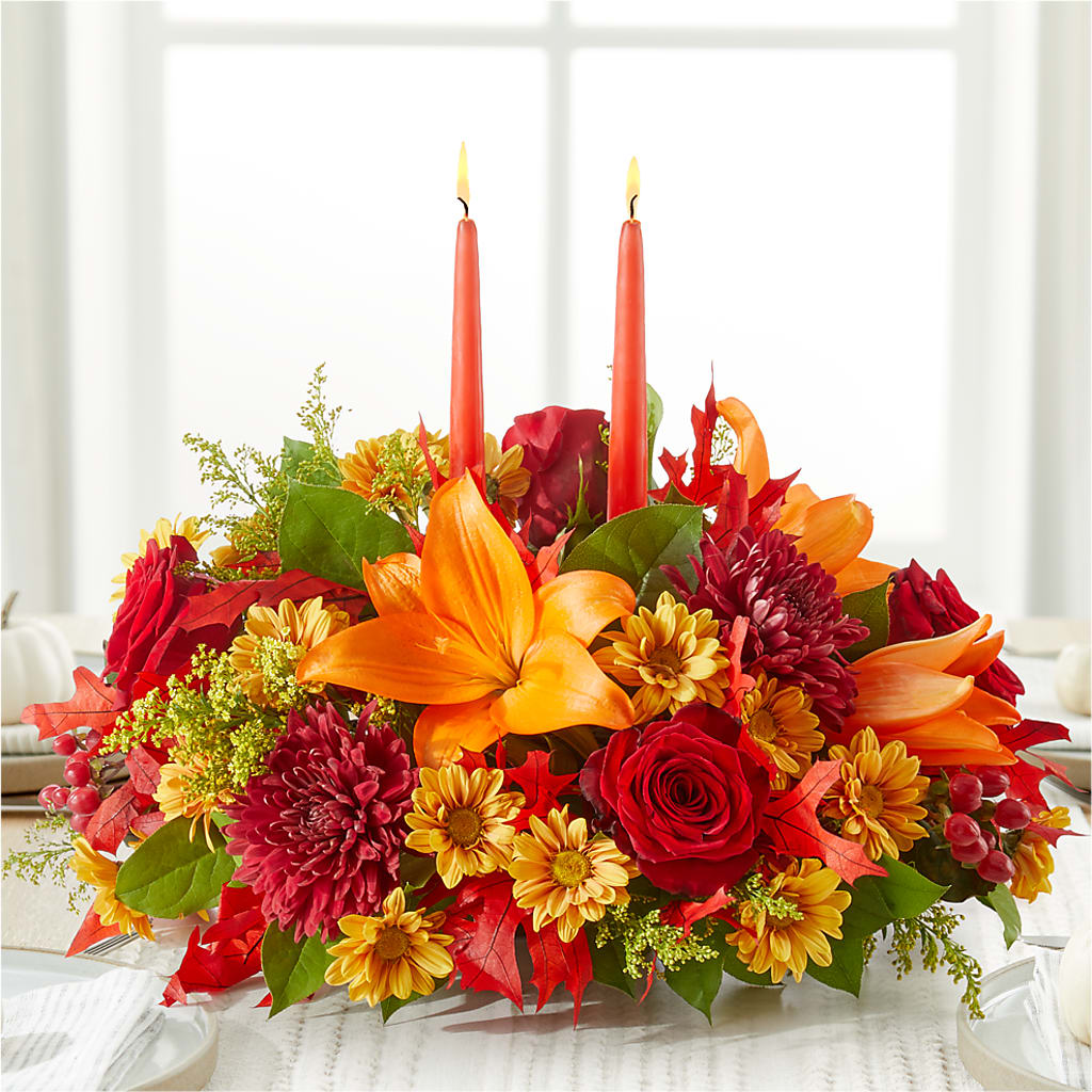 Autumn's Embrace Centerpiece –  The Andes Flowers Llc, Fort Myers FL