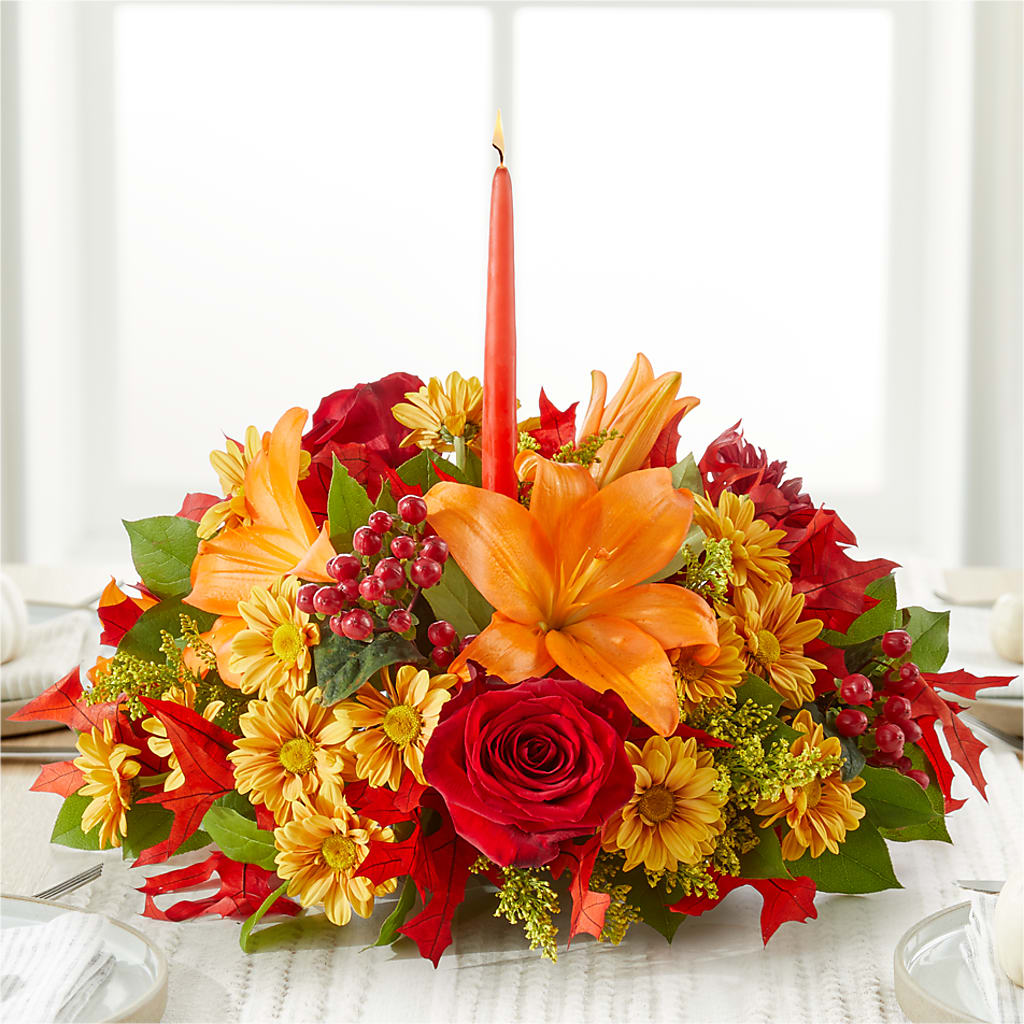 Autumn's Embrace Centerpiece –  The Andes Flowers Llc, Fort Myers FL