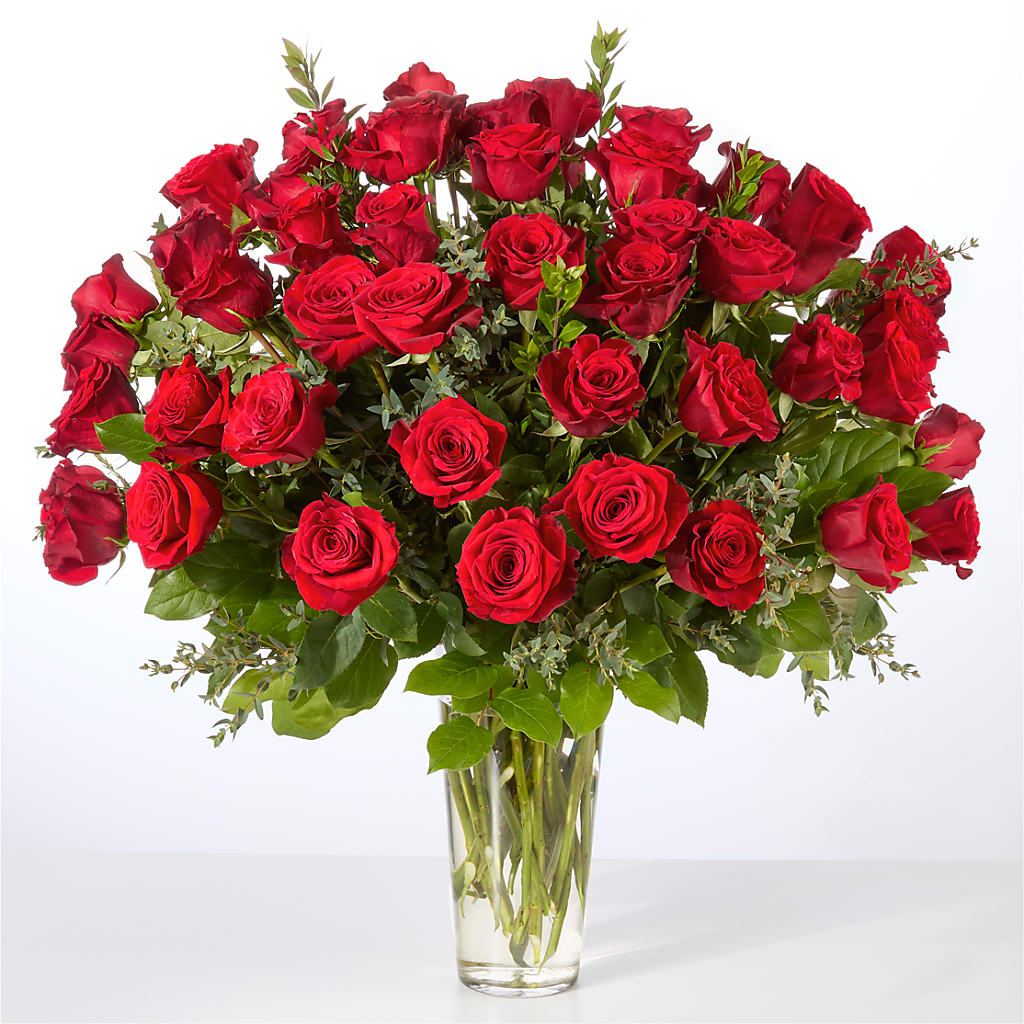 Forever Yours Fifty Stem Red Rose Bouquet –  The Andes Flowers Llc, Fort Myers FL
