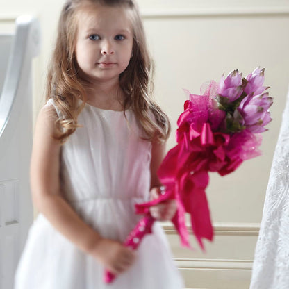 Sparkle Pink Flower Girl Bouquet –  The Andes Flowers Llc, Fort Myers FL